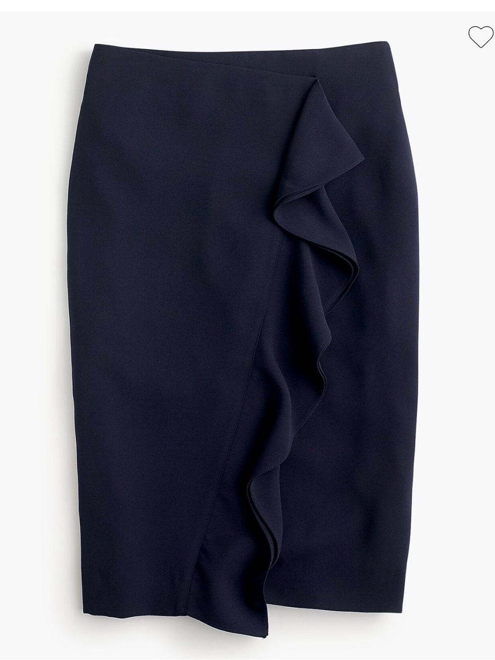 J.Crew NWT Black Ruffle Wrap Pencil Skirt Size 6